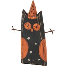 Rustic Owl Chunky Sitter Sign Wooden Halloween Fall by PBK New