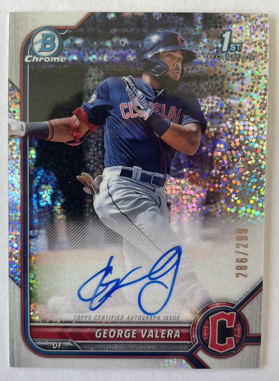 2022 Bowman Chrome George Valera 1st Speckle Refractor RC Auto /299 Guardians