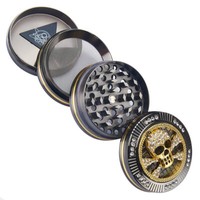 "50Mm Grinder Metall \" Skull Bling \" Crusher GewüRzmüHle KräUtermüHle Feinsieb"