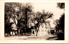 Real Photo Postcard Congregational Church in Moline, Illinois