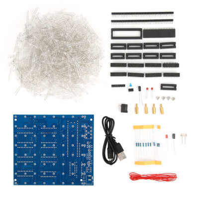 (Blau)3D LED DIY Cube Light 8x8x8 Praktisches 3D LED Cube Kit Glänzend Für