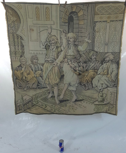Vintage French Gorgeous Arabian Culture Scene Wall Hanging Tapestry 125x120 cm