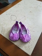 Lavender With Flower Bow Flats fits 18" American Girl Size Doll