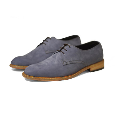 Men's Handmade Suede Leather Derby Shoes Formal Wear Dress