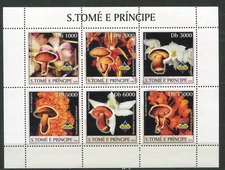 SAO TOME_155 2003 mushrooms orchid flowers FAUNA SHEET MNH