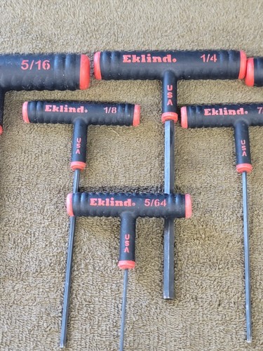 10 Eklind Hex Power T-Handle Wrench 3/8" 1/4 7/32 5/32 9/64 1/8 5/64 Set Sae - Picture 4 of 23