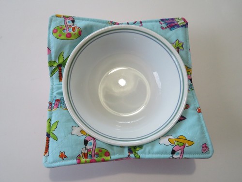 Acogedor tazón para microondas reversible flamencos y guinga rosa - Imagen 3 de 4