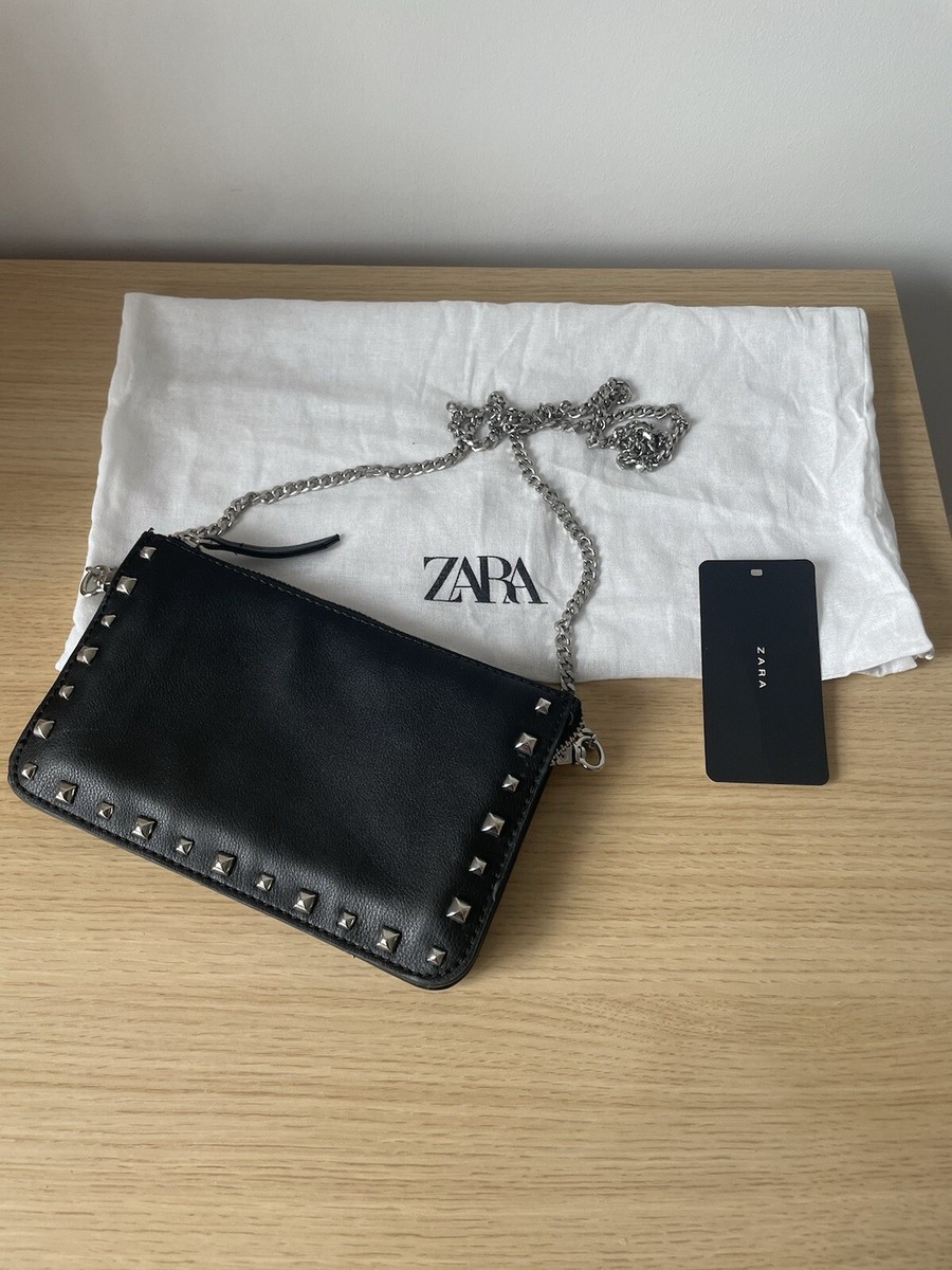 Chain Zara Basic Tasche Zara Black Studded Clutch/ Shoulder Bag
