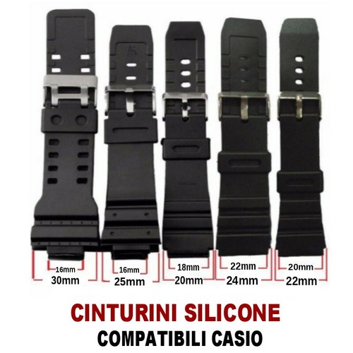 CINTURINO OROLOGIO GOMMA SILICONE compatibile CASIO 16mm 30mm 25mm 18mm  20mm 22m | eBay