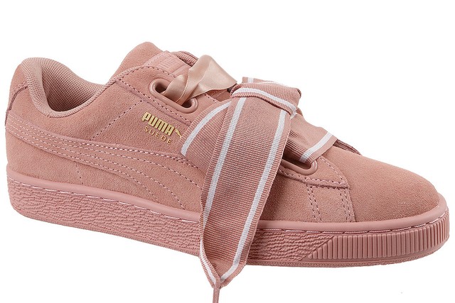 puma suede heart satin trainers