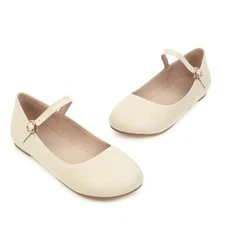Women Girls Ankle Strap Round Toe Pumps Mary Jane casual Flats Shoes plus SZ