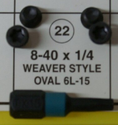 8-40 X 1/4'' 4 Torx Weaver Style Oval Gunsmith Screws T-15 Makita Bit #22 SN147