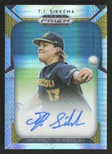 2019 Panini Prizm Draft Picks T.J. Sikkema Auto Hyper AU,SN #58 Card #/75