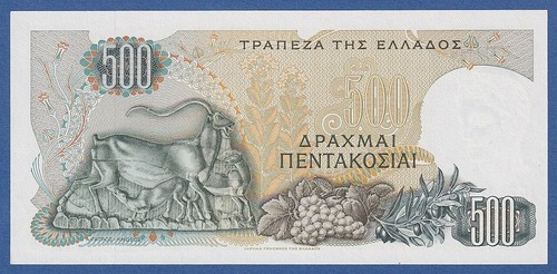 GRECIA / GREECE -- 500 DRACHMAI ( 1.11.1968 ) -- UNC -- PICK 197a . - Imagen 3 de 3