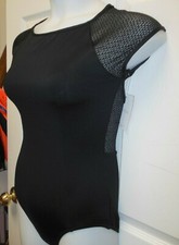 CAPEZIO 11503W ladies Extra large mesh cap sleeve leotard black