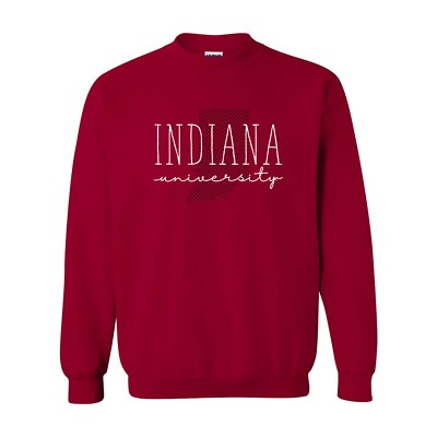 Indiana Dot Script Crewneck Sweatshirt - Cardinal