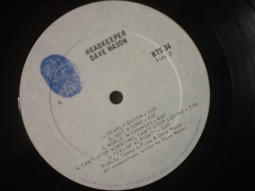 Dave Mason - 'Headkeeper' 1972 BTS 34 US Blue Thumb LP. Ex! - Picture 4 of 4