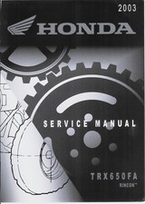 Printed Service Shop Repair Manual 2003-2005 Honda TRX650FA Rincon 650 TRX650
