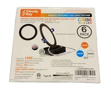 Cloudy Bay Six Pack Six inch Round LED Recessed Ceiling Lights CRI90