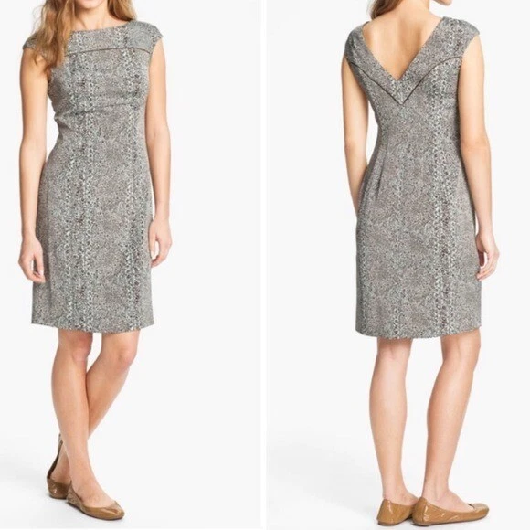 Abito Tory Burch Carter geometrico stampa floreale cappuccio manica tubino taglia 0