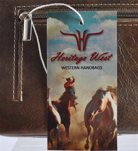 Bolso de Hombro Heritage West Negro Marrón Cruz Estrás Tachuelas Billetera Y3 - Imagen 4 de 12