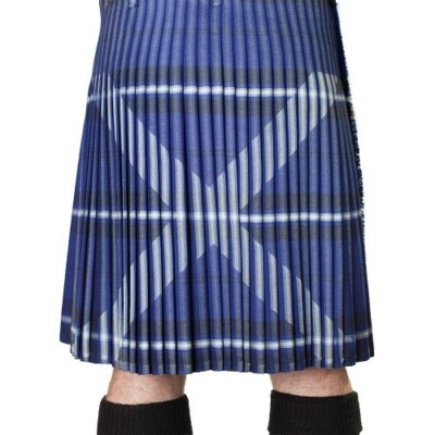 Saltire 8 Yard 14 Unzen mittelschwerer Wollkilt von Glenisla Kiltmakers £699-12 Wochen