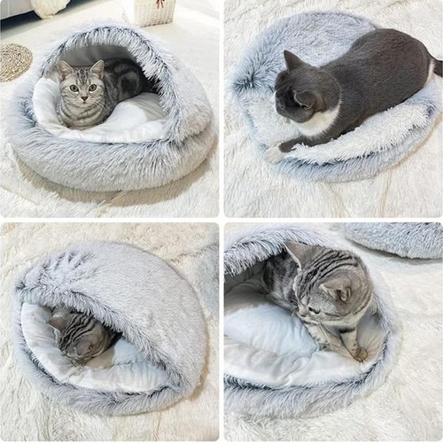 Dog Cave Bed Universal Small Pet Cave Bed Machine Washable Pet Cave Bed - Picture 5 of 15