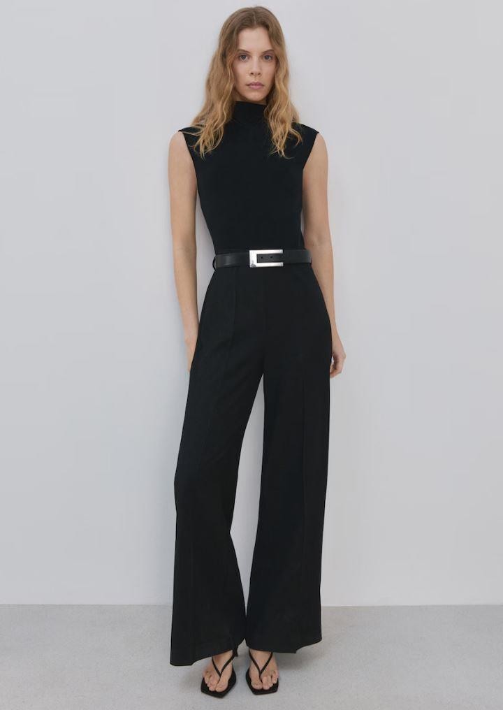 NWT mango Contrast-bodice long Jumpsuit