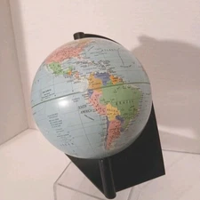 Vintage 1997 World Scan Globe A/S Desktop 6" Modern Plastic Stand Made n Denmark