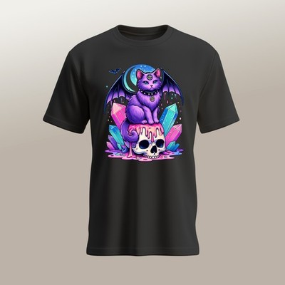   Kawaii Pastel Goth Witchy Cat T-Shirt   Cute trifft Dark Magic