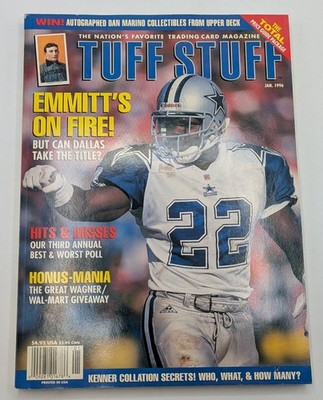 Tuff Stuff Magazine January 1996 Emmitt Smith Dallas Cowboys Football Cards