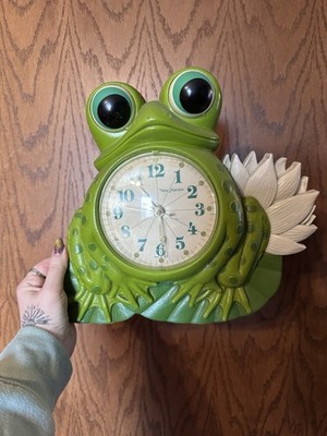 Vintage New Haven Frog Wall Clock Burwood 1975, Works