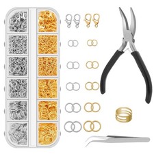 1200 Pcs Jewelry Making Kit Jump Ring Plier Necklace Repair DIY Craft Supplies