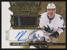 2016-17 Fleer Showcase Hot Prospects Patch Kevin Labanc RC Auto 040/135 #175