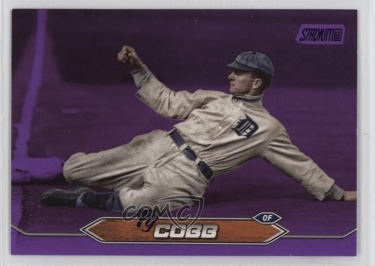 2024 Topps Stadium Club Chrome Purple Refractor 26/75 Ty Cobb #166 HOF 12ok