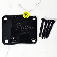for Fender Strat Tele Electric Guitar Neck Plate Black Engrave Corona California