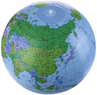 Beach ball globe, world map, intelligence development & stylish toy, globe ballo