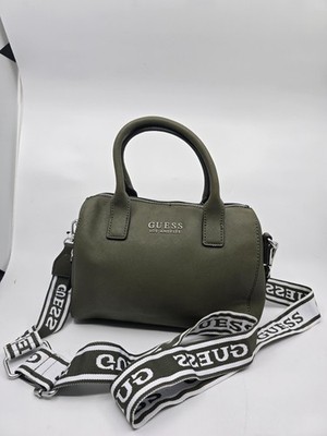GUESS Los Angeles Green Mini Satchel Handbag Top Handle Crossbody Bag Logo Strap