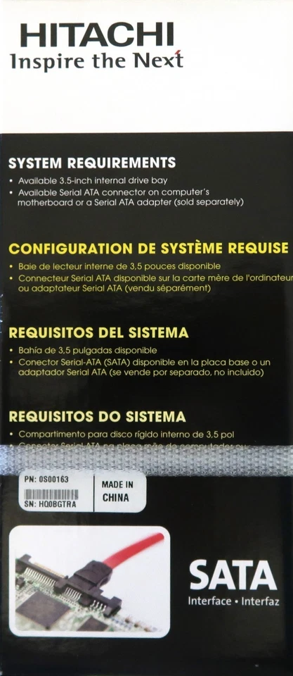 Hitachi Deskstar 3.5" 32MB 6Gbs 7200rpm SataIII 1TB HD31000 IDK/7K "New Sealed" - Image 4 of 4