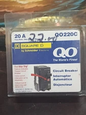 Square D QO By Schneider Electric QO220C Two Pole Circuit Breaker 20 Amp NEW