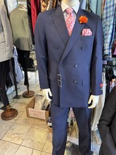 NWT ROYAL DIAMOND Men's Blue Double Breasted Suit Size 48L