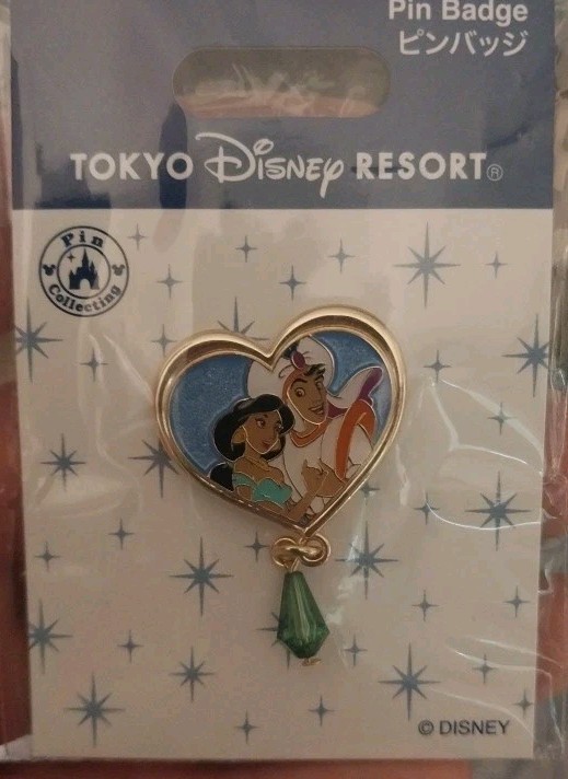 Tokyo Disney Resort Heart Dangle Pin Aladdin Jasmine Princess 2026 