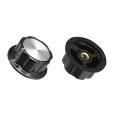 2PCS 44.5x19mm Top Potentiometer Volume Control Rotary Knob Silver Tone