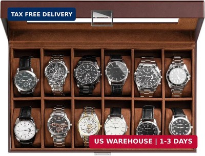 ProCase Watch Box Organizer, Fathers Day Gift for Dad, 12 Slot Watch Display Cas