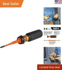 Durable Insulated Flip-Blade Screwdriver with Cushion Grip & Twist Release