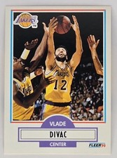 90-91 Fleer Vlade Divac HOF Rookie Card (Los Angeles Lakers) #91. rookie card picture