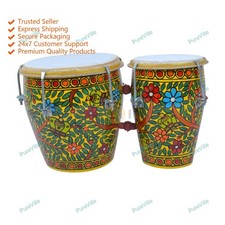 Neu Folk Musikinstrument Bedruckt Bango Holz Bongo Trommel Set
