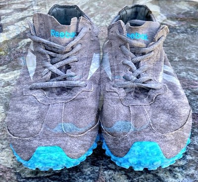 Reebok Women's RealFlex Running Training Suede Shoes in Gray / Blue - Sz 8