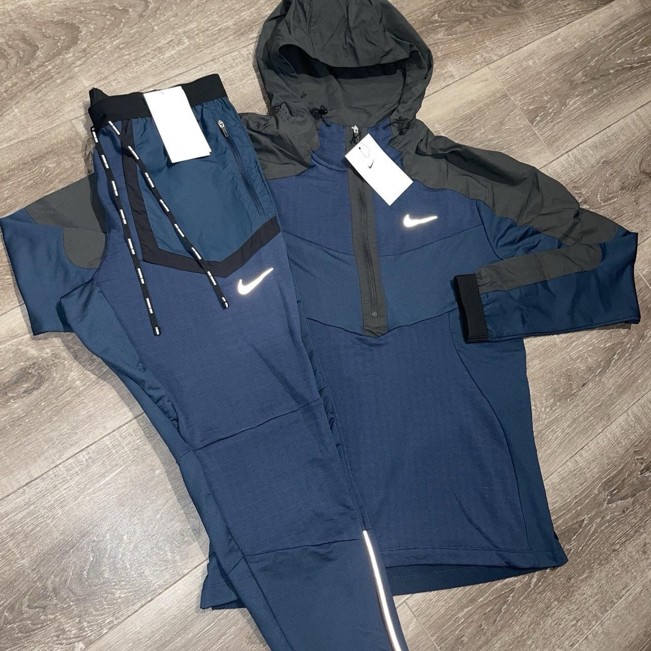Nike Drifit Wild Run Element Navy Blue Black Half Zip Hoody Tracksuit BNWT Small image 4