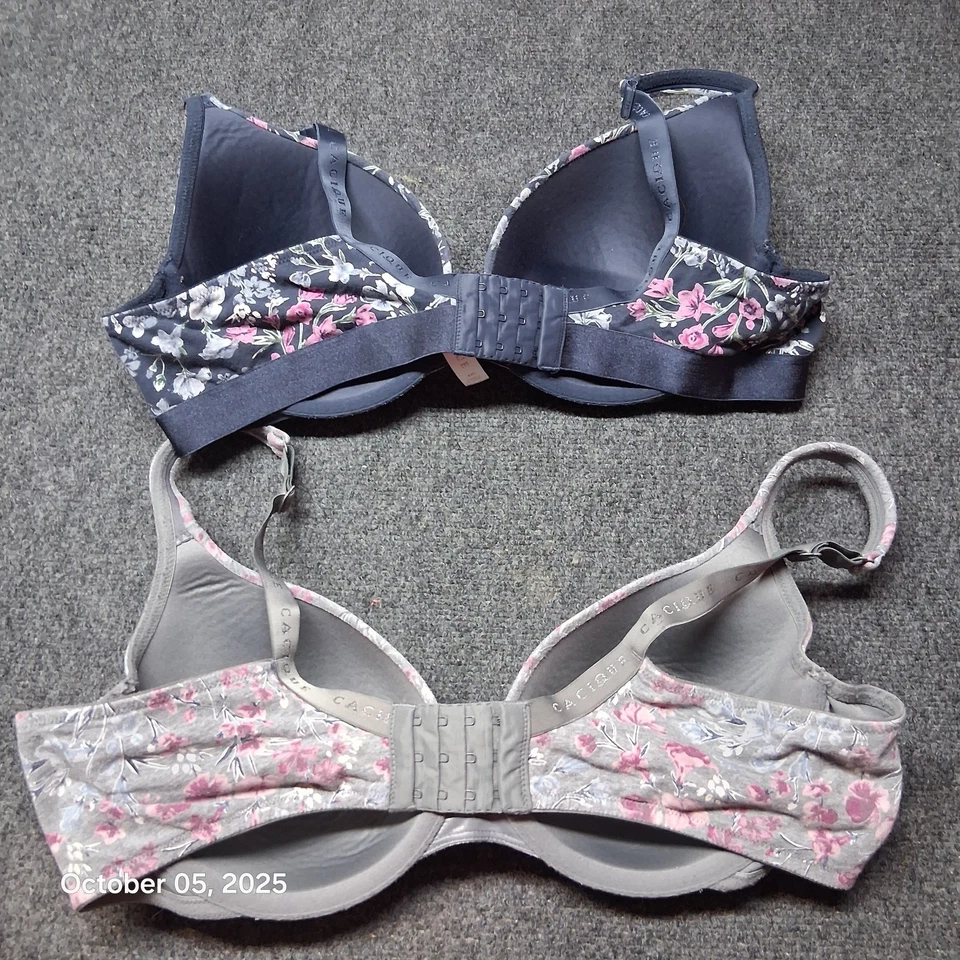 Lote de 2 Sujetadores Cacique Talla 42 Copa C Estampado Floral Ligeramente Forrados Camiseta y Boost Foto 3 de 4
